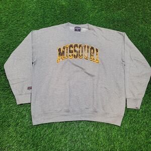 VTG 90s Jansport Mizzou Sweatshirt Mens XXL USA Made Tiger Print Letters